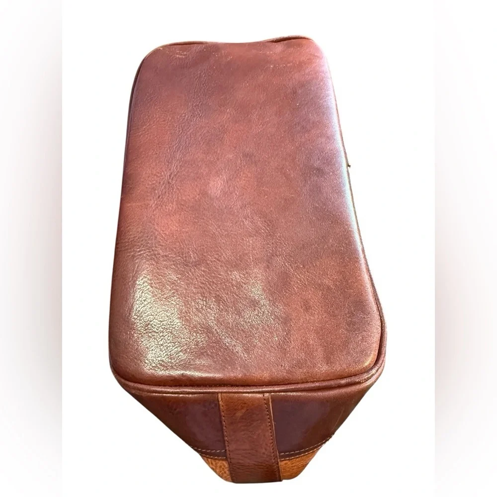Marino Orlandi Brown Pebbled Leather Bucket Bag Gold Hardware